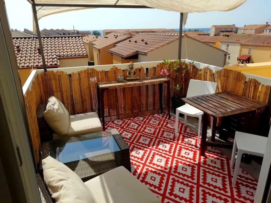 Appart 5P Terrasse Sud Vue Mer, Acces Direct Plage Фронтиньян Экстерьер фото